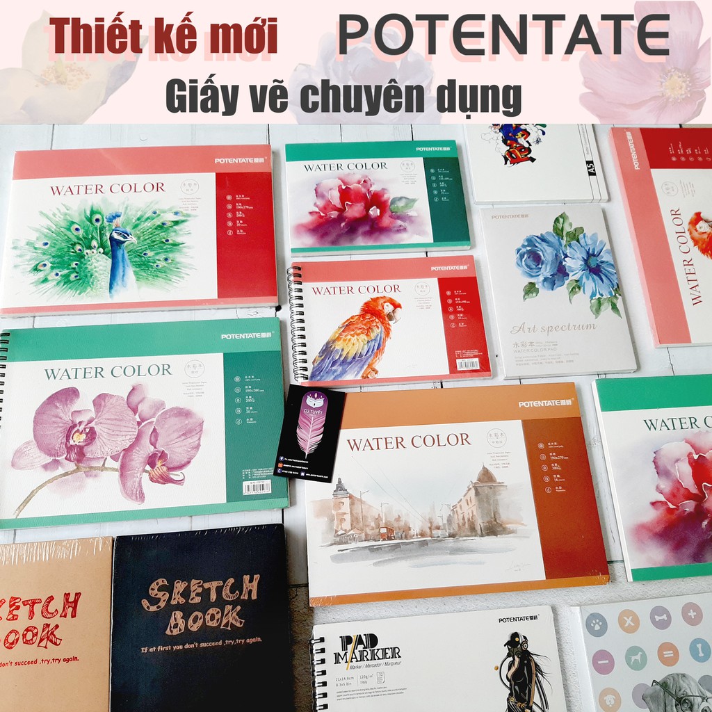 Sổ Giấy Vẽ Màu Nước Potentate Các Loại