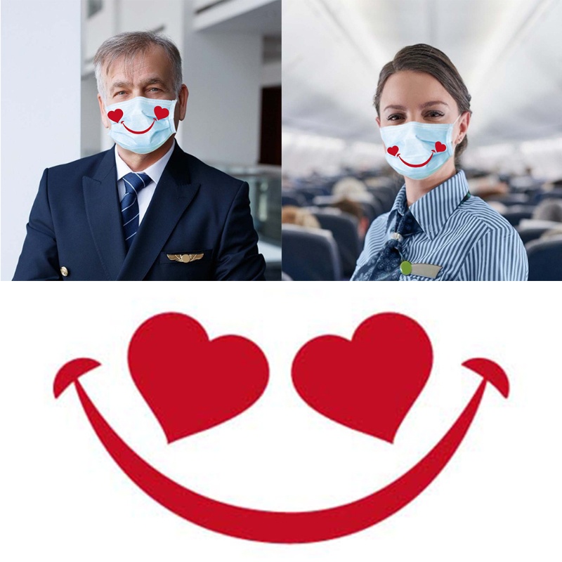 Bộ 50 Miếng Dán Trang Trí Hình Mặt Cười / Môi Dễ Thương