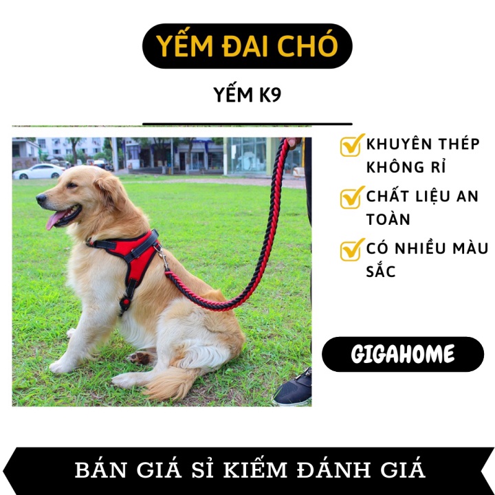 Dây Dắt Chó GIGAHOME Dây Xích Chó Kèm Yếm GIGAHOME Yếm Đai Chó K9, Khóa Nhựa Cao Cấp Siêu Bền 7474