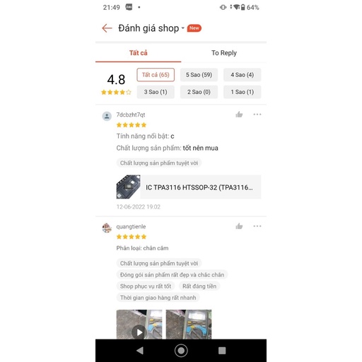 SO IC KHUÊCH ĐẠI ÂM THANH TPA3116 HTSSOP-32