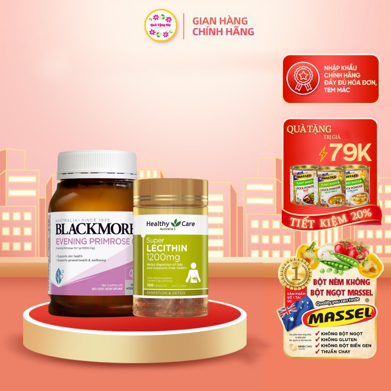 Mầm đậu nành Healthy Care Super Lecithin, Hoa anh Blackmore Evening cân bằng nội tiết tố giúp giảm nám, tàn nhang