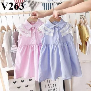 Váy xòe phối ren bé gái