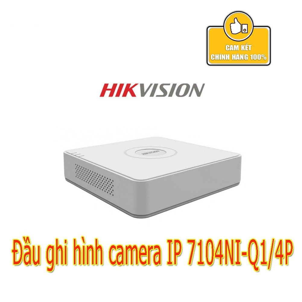 Đầu ghi hình camera 4 kênh DS-7104NI-Q1/4P hoặc 8 kênh DS-7108NI-Q1/8P Hỗ trợ cổng Poe - Chính Hãng