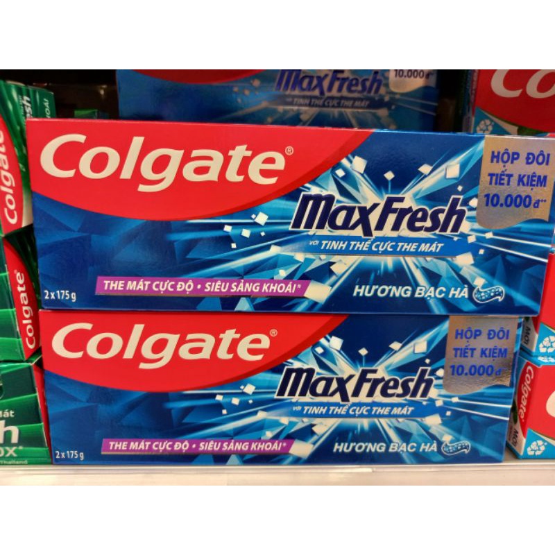 (giá tốt) Lô 2 Colgate Maxfresh bạc hà (175g x 2 cây)Kem đánh răng