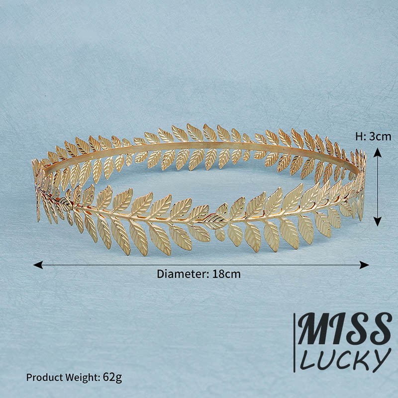 Băng Đô Hợp Kim Hình Nhánh Cây Ô Liu Phong Cách Retro Cho Nữ