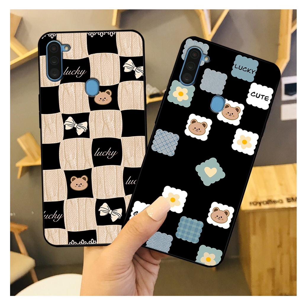 Ốp lưng Samsung A11 - Samsung M11 in họa tiết caro dế thương, cute.