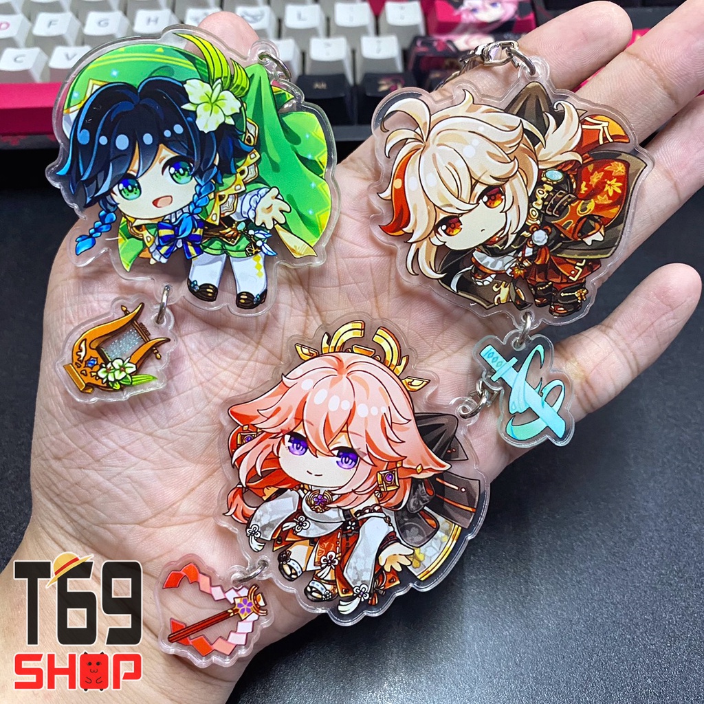 [19 mẫu] Móc khóa mica game Genshin Impact - Mẫu 7 (Loại cao cấp - Hình in ép giữa 2 mặt mica)