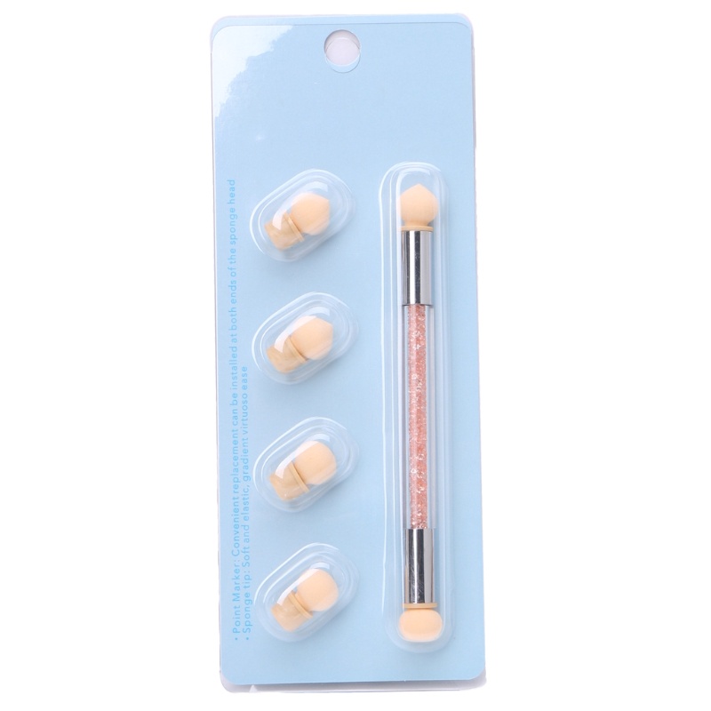 (Hàng Mới Về) Bộ Cọ Vẽ Móng Tay + 4 Đầu Mút Xốp Màu Gradient