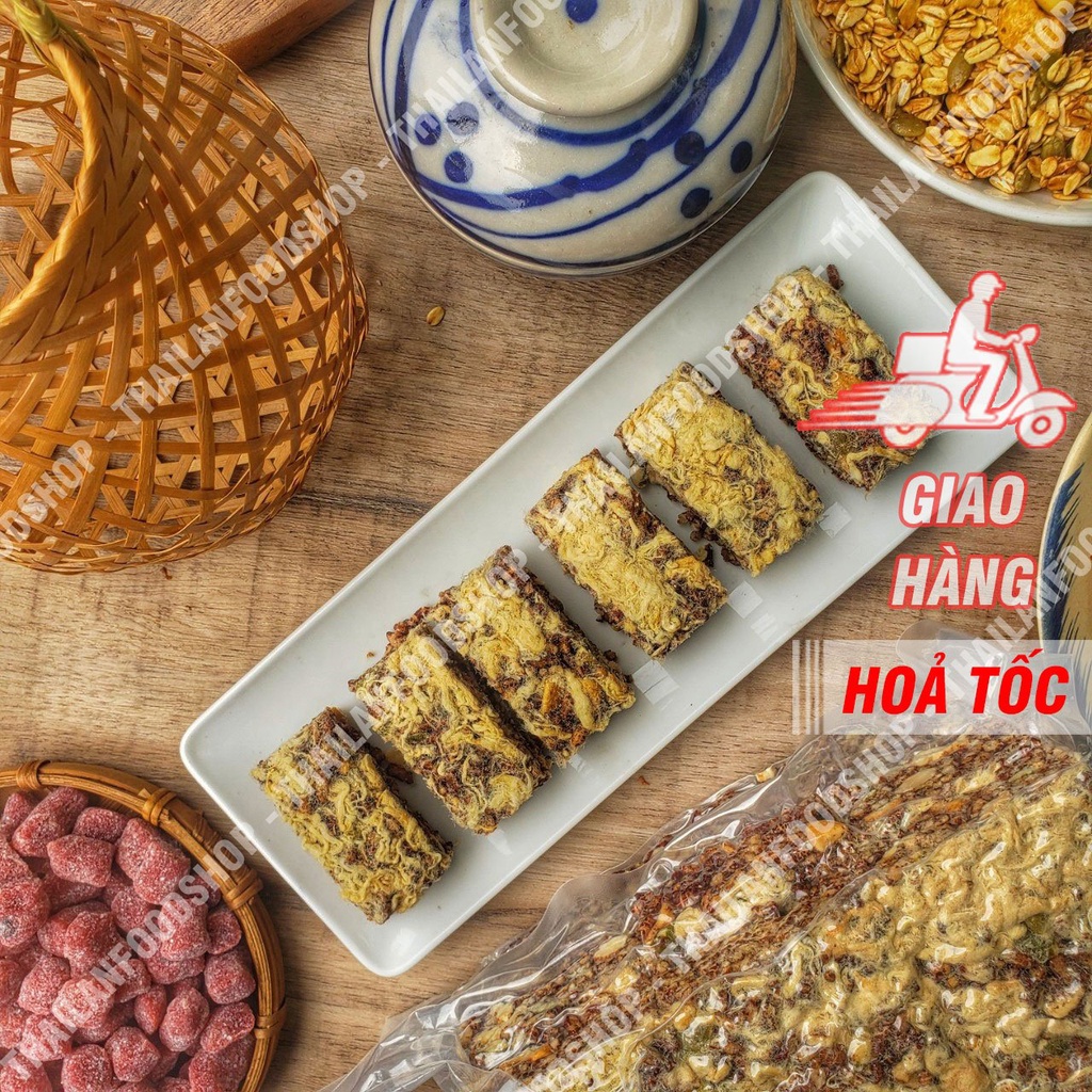 Thanh Gạo Lứt Chà Bông Mix Hạt Dinh Dưỡng Túi 500Gr (Thanh gạo lứt ngũ cốc chà bông)