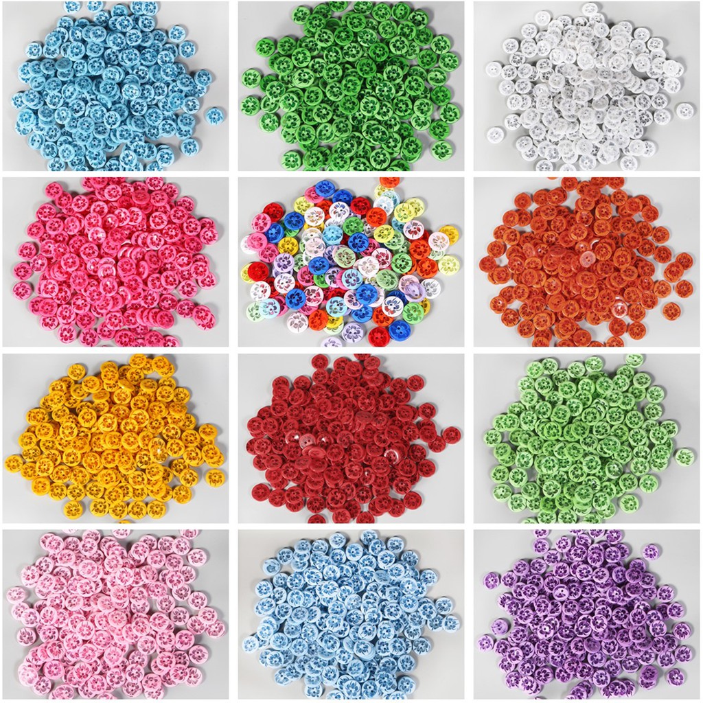 Set 100 nút nhựa đầy màu sắc 14mm tự làm quần áo đồ thủ công