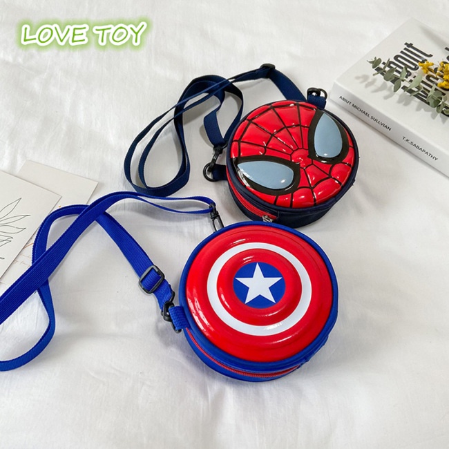 Túi Tròn Đeo Chéo Mini In Họa Tiết Spiderman Thời Trang Dành Cho Các Bé
