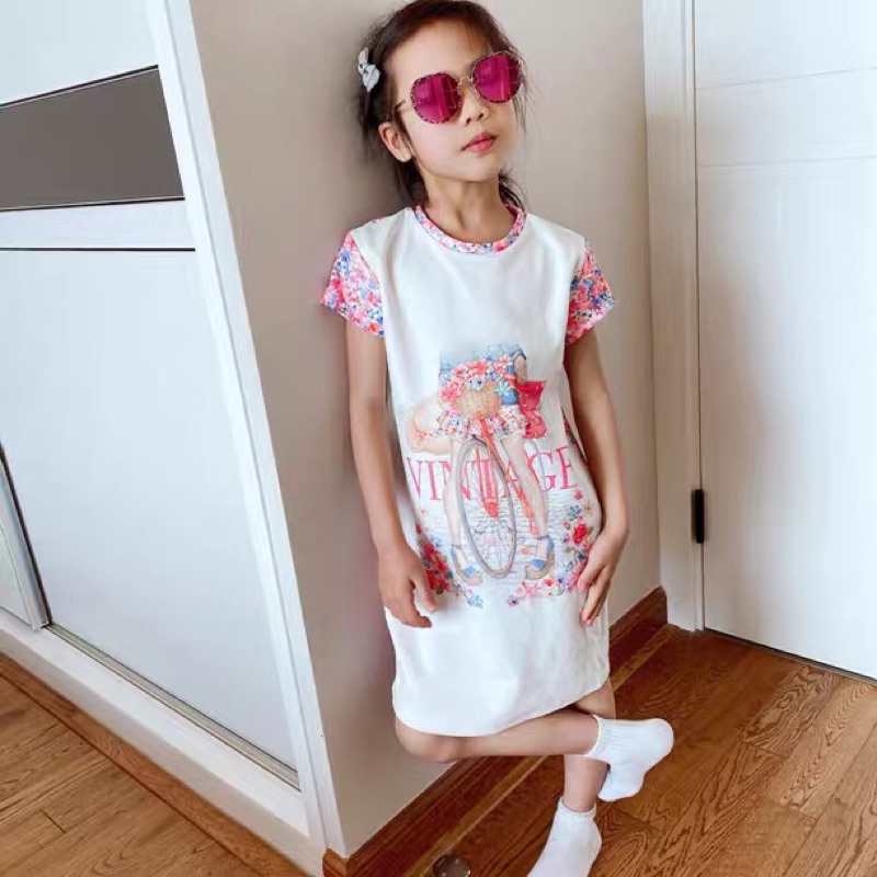 Váy ngắn tay bé gái Mayoral 2-6 tuổi  Đầm bé gái chất mịn xuất dư 1121