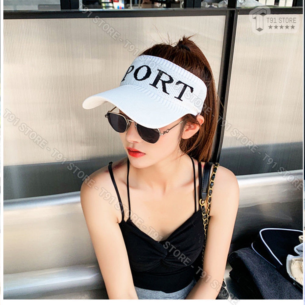 Mũ thể thao SPORT nửa đầu - Nón kết nửa đầu thêu chữ nhiều màu - Phù hợp cho bạn nữ chơi thể thao, đi du lịch, đi biển