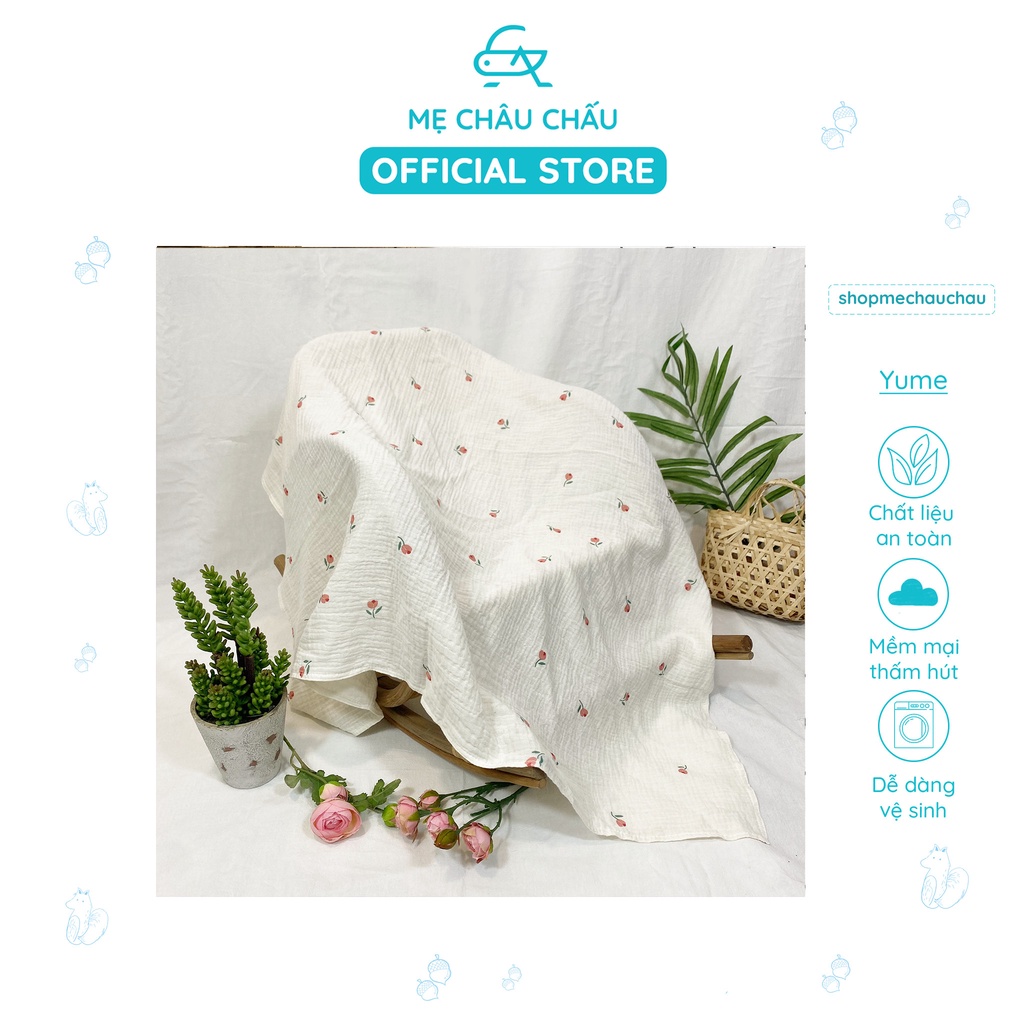 [FULL] Khăn Tắm Xô Muslin Organic Yume Cho Bé KT 90*100cm