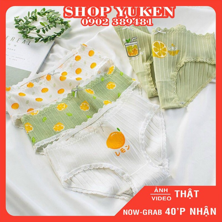 ♥️ Quần Lót Nữ ♥️{ Combo 5 Cái} Quần lót cotton kute hình trái cam Q0006