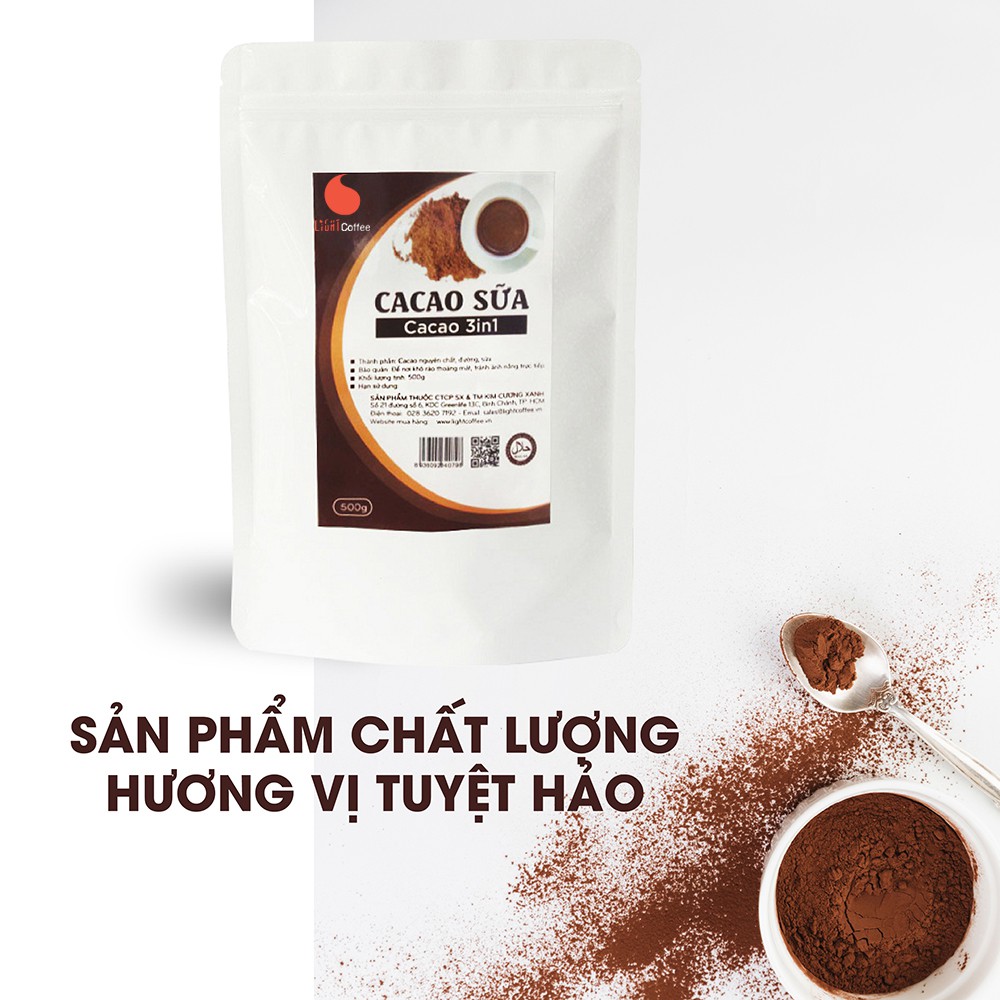 [Mã FMCGM25 - 10% đơn 150K] Bột cacao sữa vị đậm đà, thơm ngon Light Coffee - 1KG (2 gói)