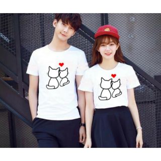áo đôi hình con mèo yêu thương