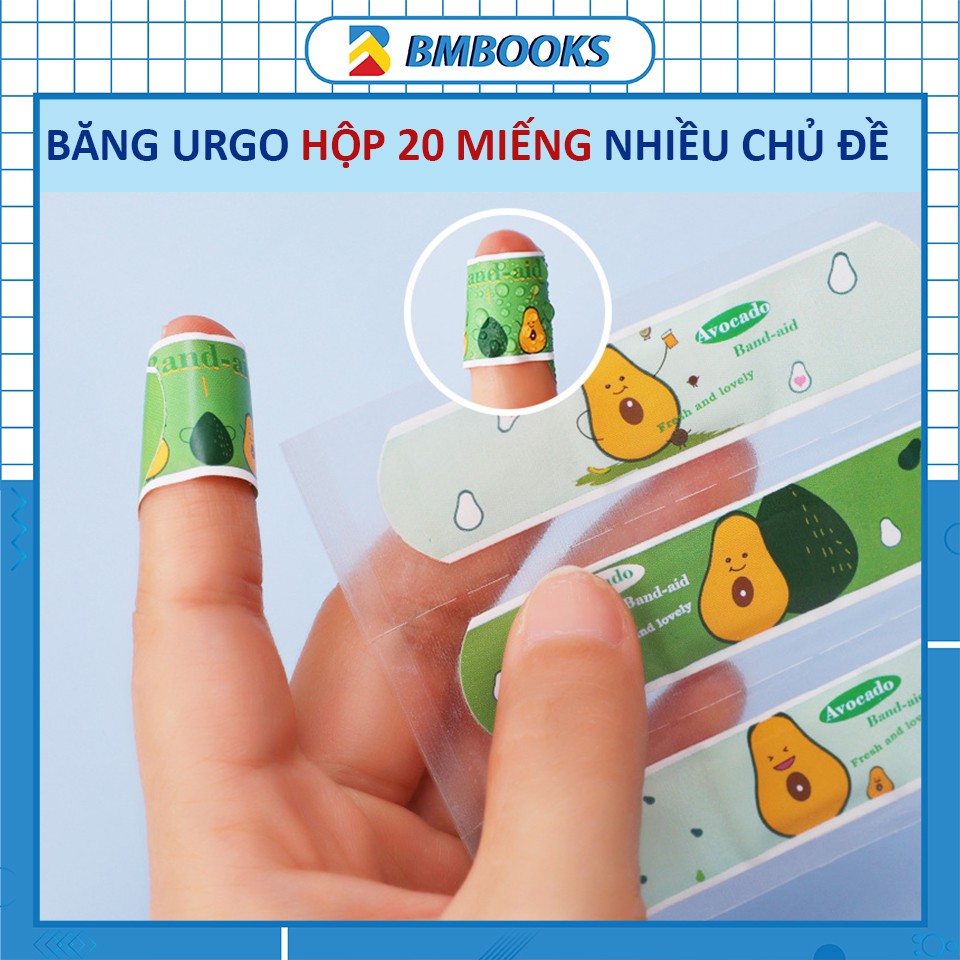 Băng dán cá nhân cute dễ thương urgo hoạt hình hộp 20 miếng nhiều chủ đề BMBooks