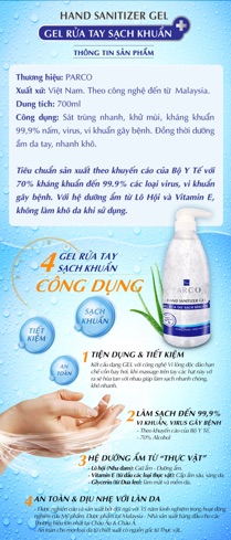 GEL RỬA TAY KHÔ PARCO - 700ML