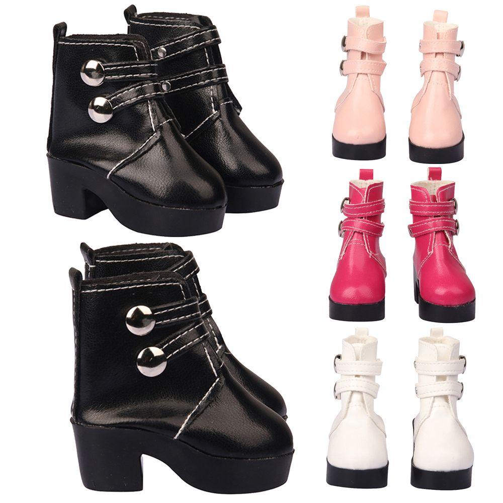 Giày Bốt Da PU Đính Đinh Tán Tinh Tế Màu Cầu Vồng Cho Búp Bê Barbie 18inch Tỷ Lệ 1/6