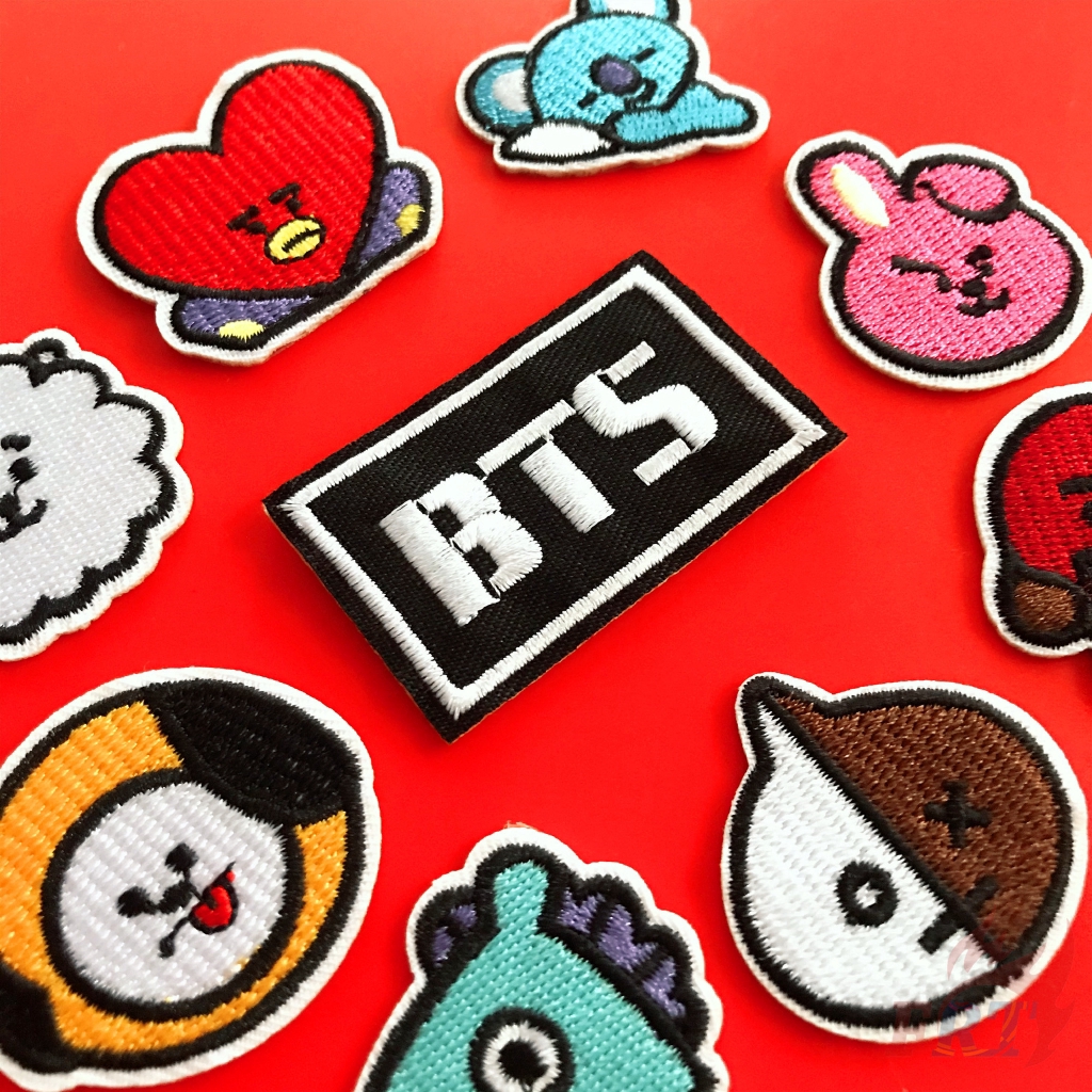 Miếng Vá Ủi Thêu Họa Tiết BTS BT21 Hoạt Hình Tùy Chọn