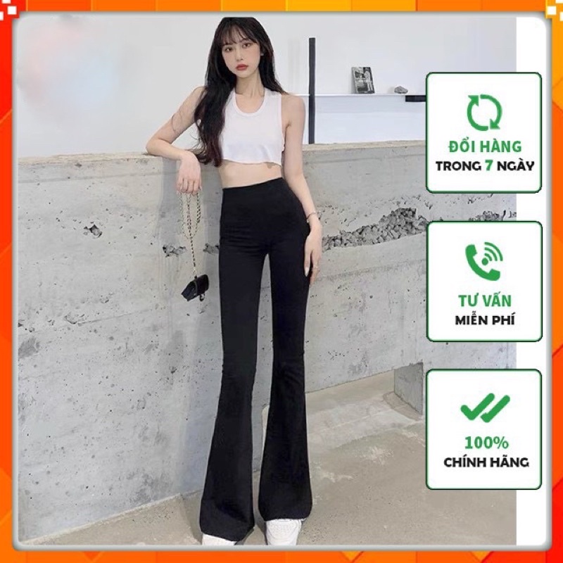 Quần ống loe - quần legging cạp cao tôn dáng chất cottong co dãn 4 chiều | WebRaoVat - webraovat.net.vn