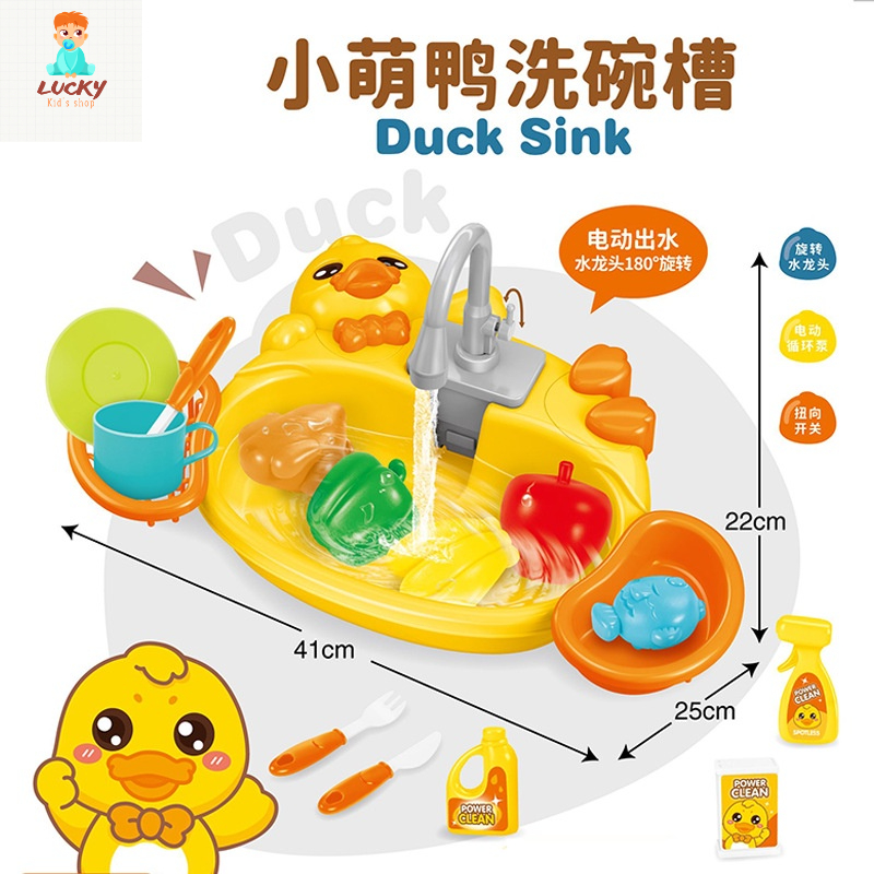 Đồ chơi trẻ em , đồ chơi nấu ăn Bộ bồn rửa 15 chi tiết chất liệu nhựa ABS an toàn cho bé vui chơi sáng tạo