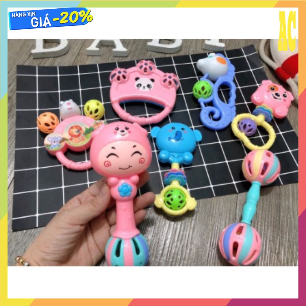 [FREESHIP_50K] Bộ Đồ Chơi Xúc Xắc 7 Món Hình Thú Cho Bé
