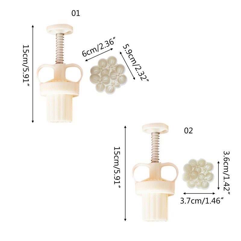Khuôn trung thu lò xo 1 mặt cầm tú cầu 75g (M322)