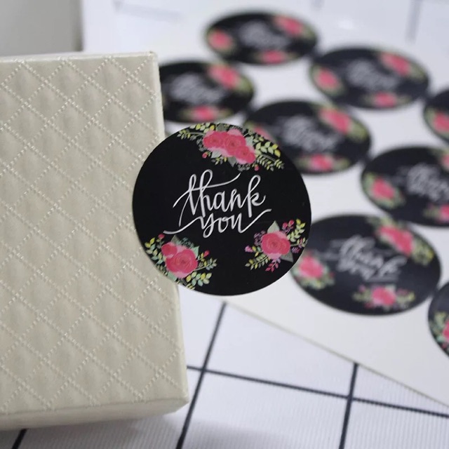 SỈ 2.5K 12 miếng dán sticker THANK YOU hoa TK21 | BigBuy360 - bigbuy360.vn