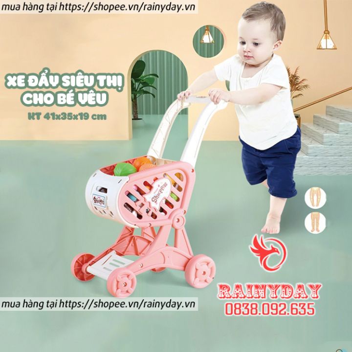 Xe đẩy siêu thị cho bé đồ chơi xe đẩy cho trẻ em mini dễ thương