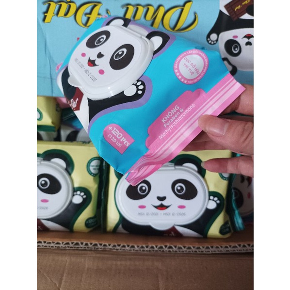 [Mẫu mới] Khăn giấy ướt Phú Đạt hình gấu gói 120 tờ chính hãng không mùi, siêu mềm mại