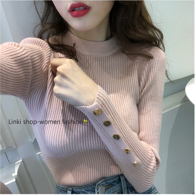 Áo len tay dài cổ lọ