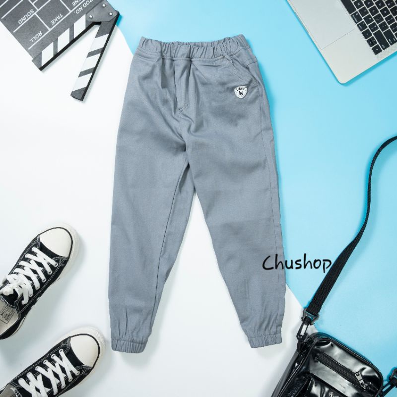 Quần Jogger Kaki Cho Bé Trai và Bé Gái Size 10-23 kg Cạp Chun Phong Cách Hàn Quốc