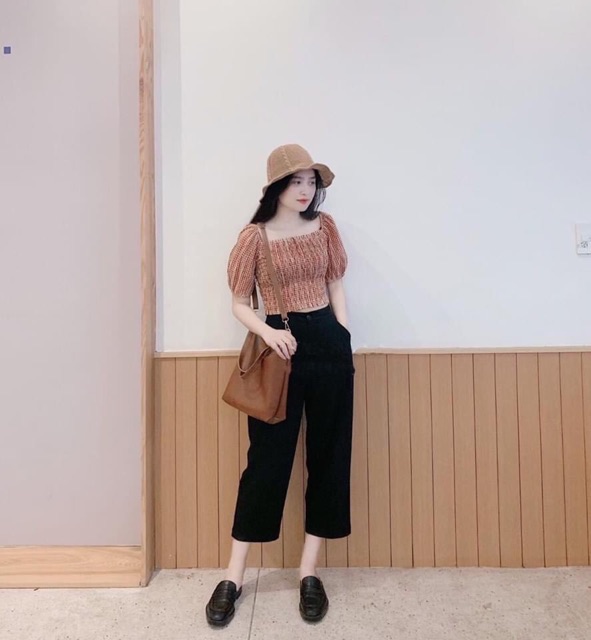 Áo kiểu BSK dập chun phần thân, tay bồng