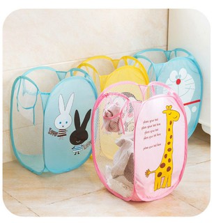 Giỏ đựng quần áo bằng vải lưới dù xếp gọn, Giỏ đựng đồ đa năng tiện dụng