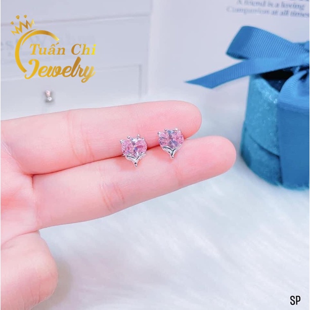 Bông Tai Nữ- Khuyên Tai Bạc Hồ Ly, Đá Đủ Màu Theo Mệnh