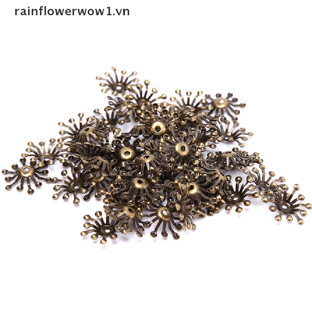 Bộ 50 Đầu Nối Hoa Bằng Kim Loại Phong Cách Vintage