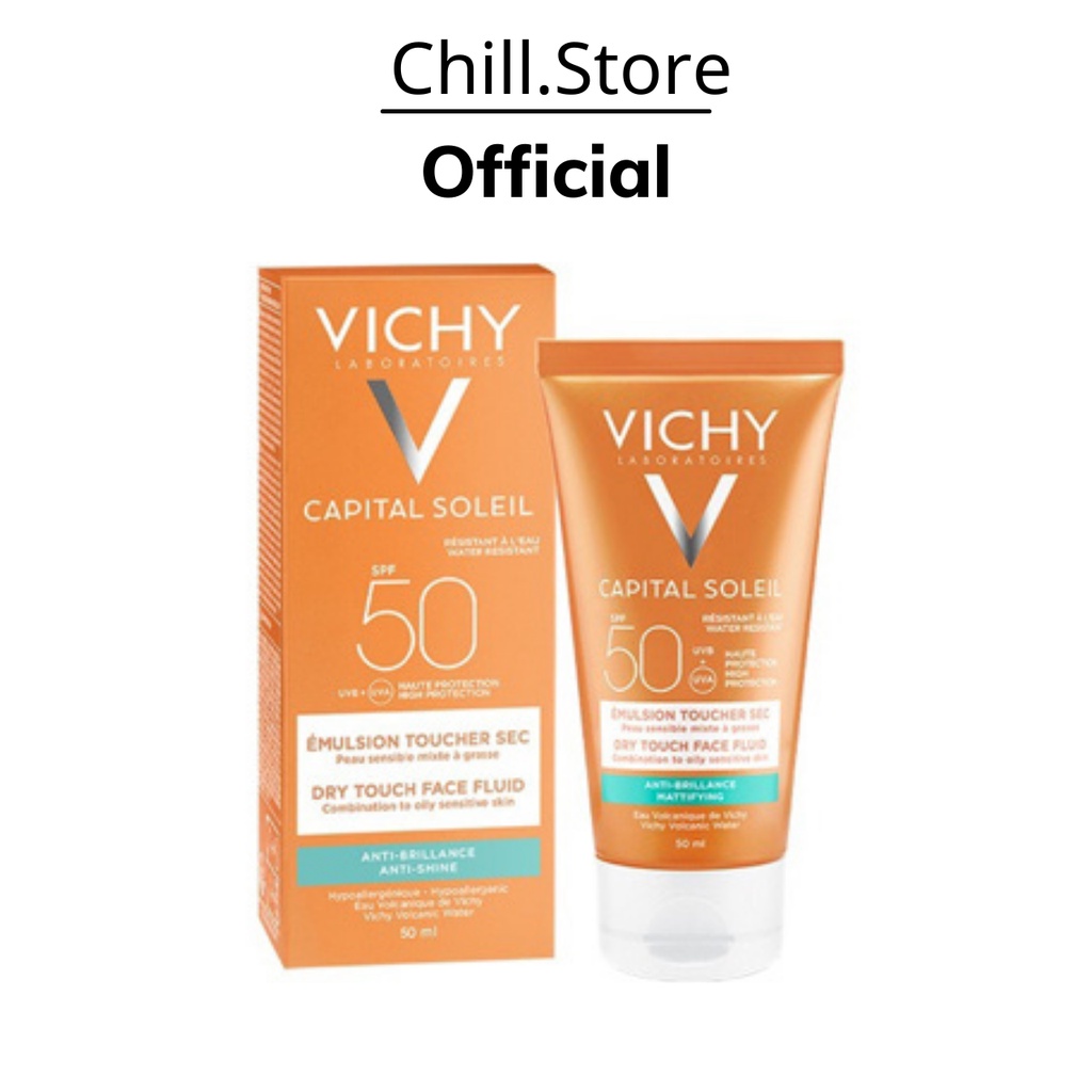 Kem Chống Nắng Vichy Emulsion 50ml Dành Cho Da Dầu Mụn Không Gây Nhờn Rít