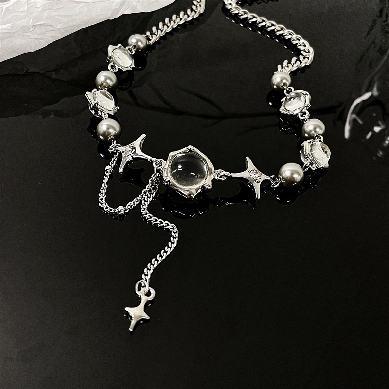 Vòng cổ Chuỗi Hạt Và Ngôi Sao Phong Cách hip hop Đường Phố Đơn Giản Chất Lượng Cao Mới