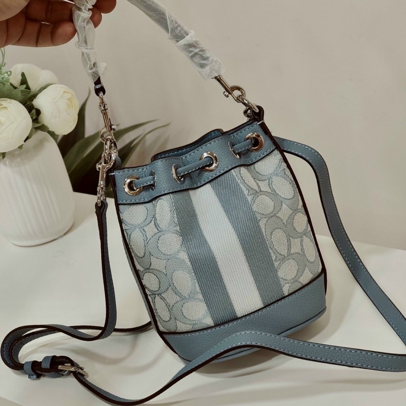 Sẵn  - Túi Coach  bucket mini dempsey - nhiều màu