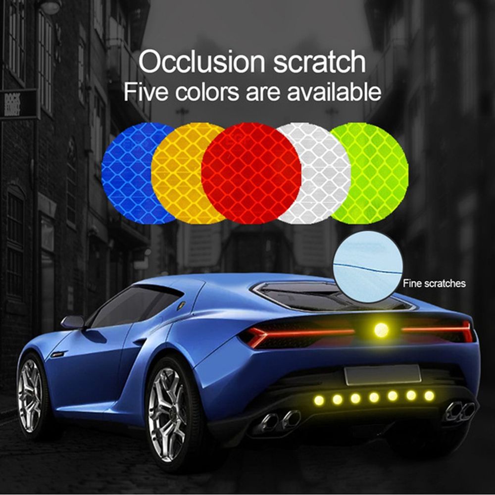 Bộ 10 cái nhãn dán phản quang cảnh báo an toàn chạy xe ban đêm nhiều hình dạng nhiều màu cho bộ hãm xung xe hơi xe tải