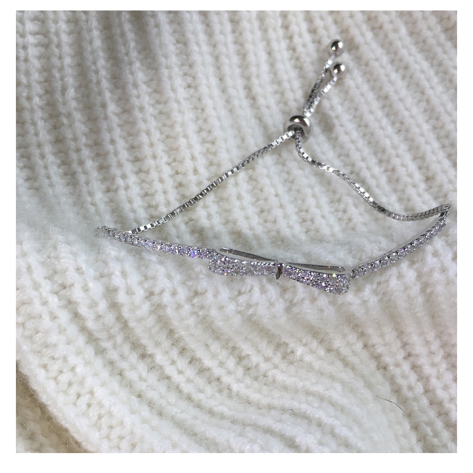 Silver Plated Bracelet Design Bow Necklace Set With Luxury Artificial Gemstones For Women