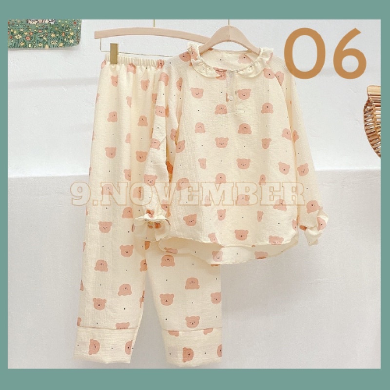 Đồ ngủ nữ/ pyjama mặc nhà dài tay chất đũi xốp nhiều hoạ tiết cao cấp SH003 | BigBuy360 - bigbuy360.vn