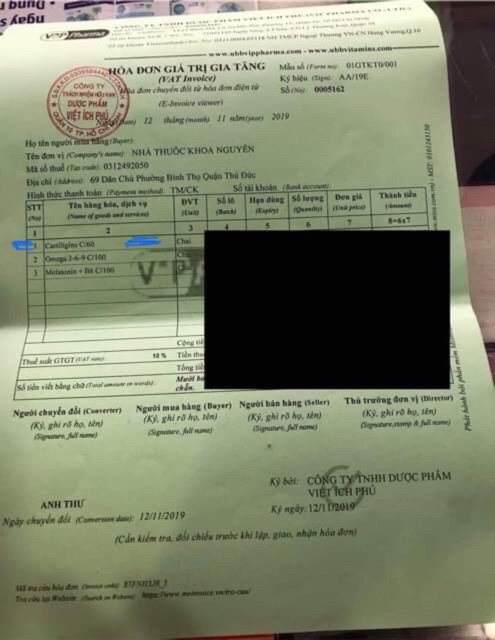Viên uống bổ khớp cartiligins UBB (hàng chính hãng USA)