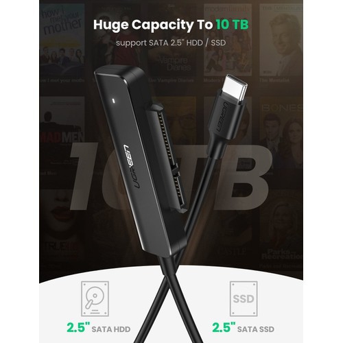 Cáp Chuyển USB Type C to SATA Cho Ổ Cứng 2.5 inch Ugreen 70610 - Hàng Chính Hãng