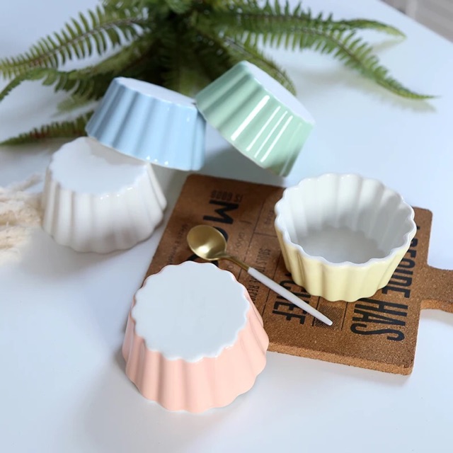 Bát sứ cupcake hoa ren