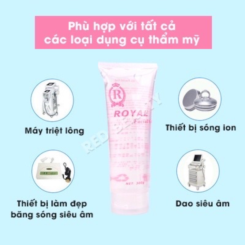 Gel lạnh triệt lông Royal cao cấp dùng cho máy triệt lông, máy nâng cơ, RF, trẻ hóa da và các thiết bị làm đẹp