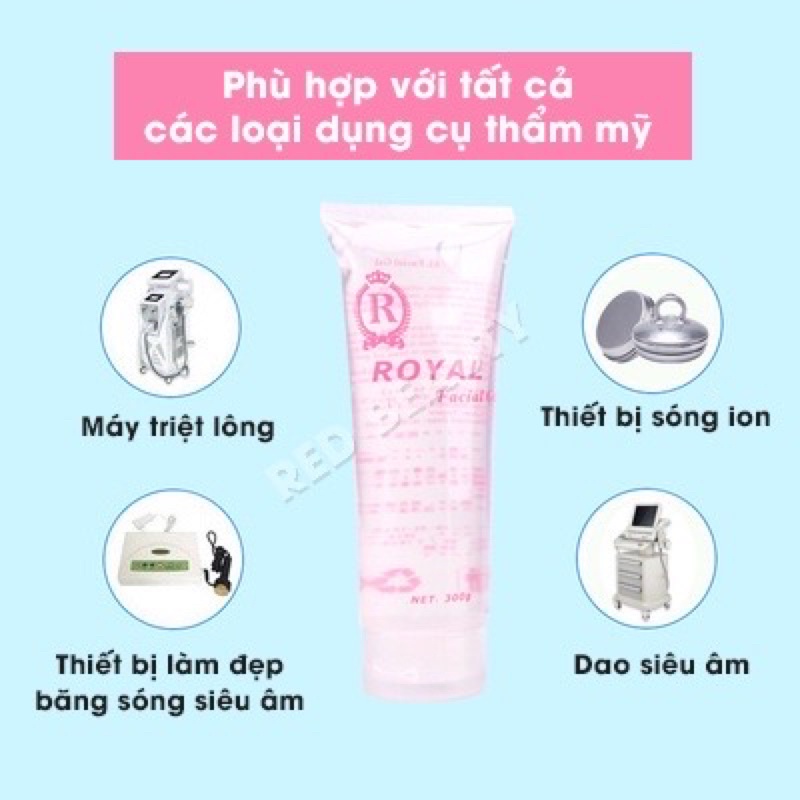 Gel triệt lông Royal cao cấp dùng cho máy triệt lông, máy nâng cơ, RF, trẻ hóa da và các thiết bị làm đẹp