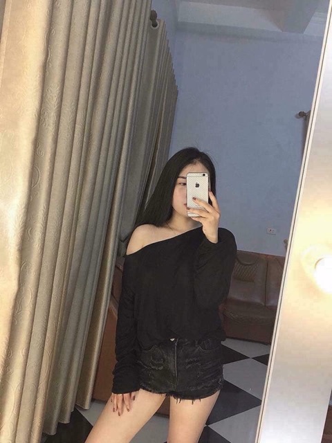 Áo trễ vai hotrenDaquy20Áo trễ vai xước phong cách Hàn Quốc kéo sang xem video ảnh thật